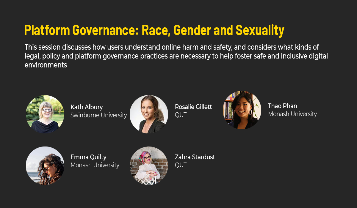 Title slide "Platform Governance: Race, Gender and Sexuality"